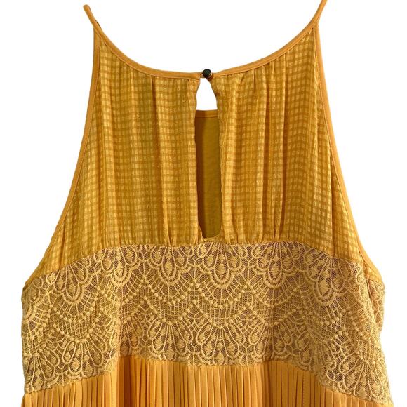 HD in Paris Yellow Tiered Multitextural Midi Sundress Sz XS Boho Cottage Fairy - Picture 6 of 9